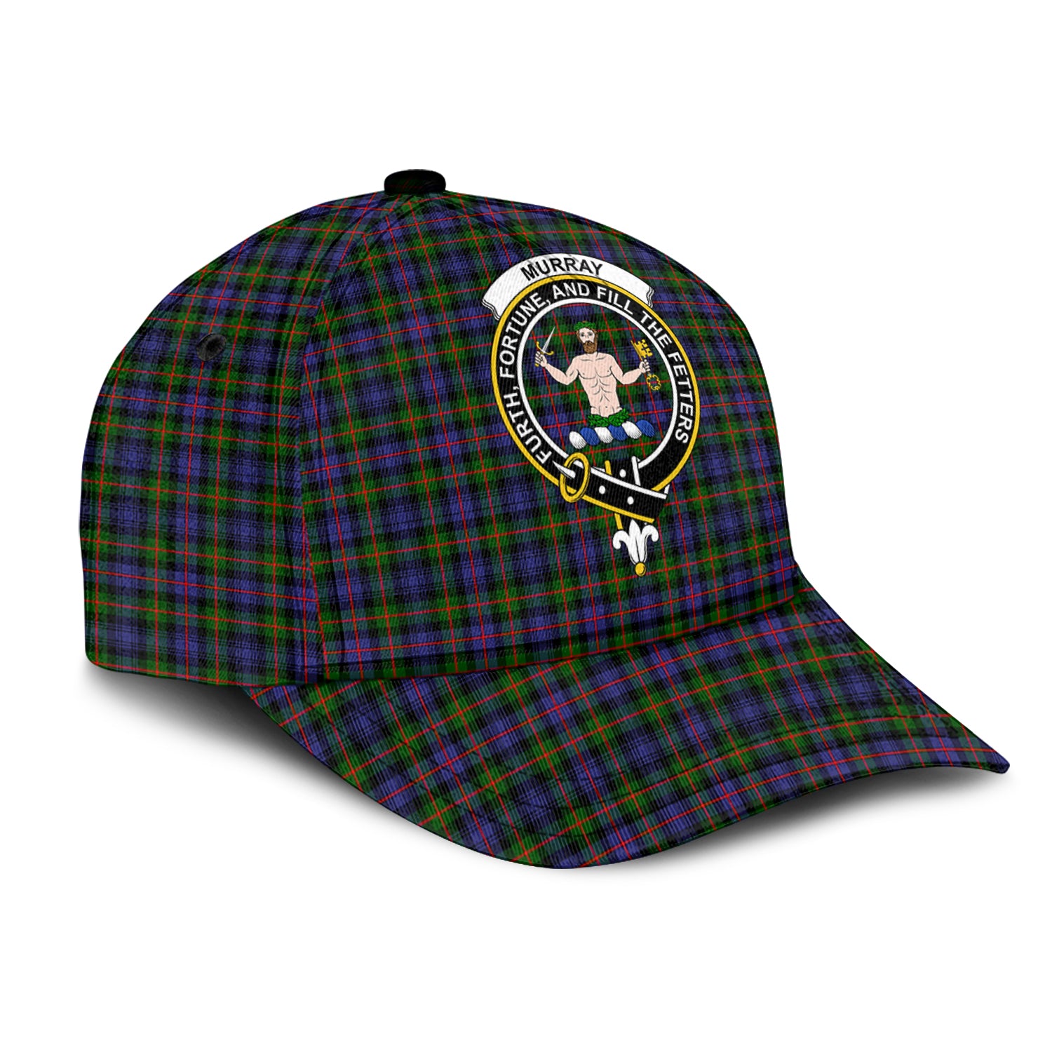 Murray of Atholl Modern Tartan Classic Cap with Family Crest - Tartan Vibes Clothing