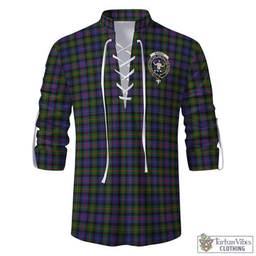 Murray of Atholl Modern Tartan Men's Scottish Traditional Jacobite Ghillie Kilt Shirt with Family Crest