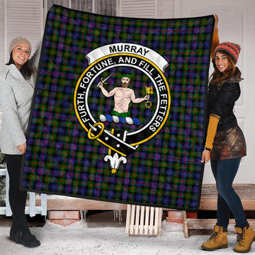 Murray of Atholl Modern Tartan Quilt with Family Crest