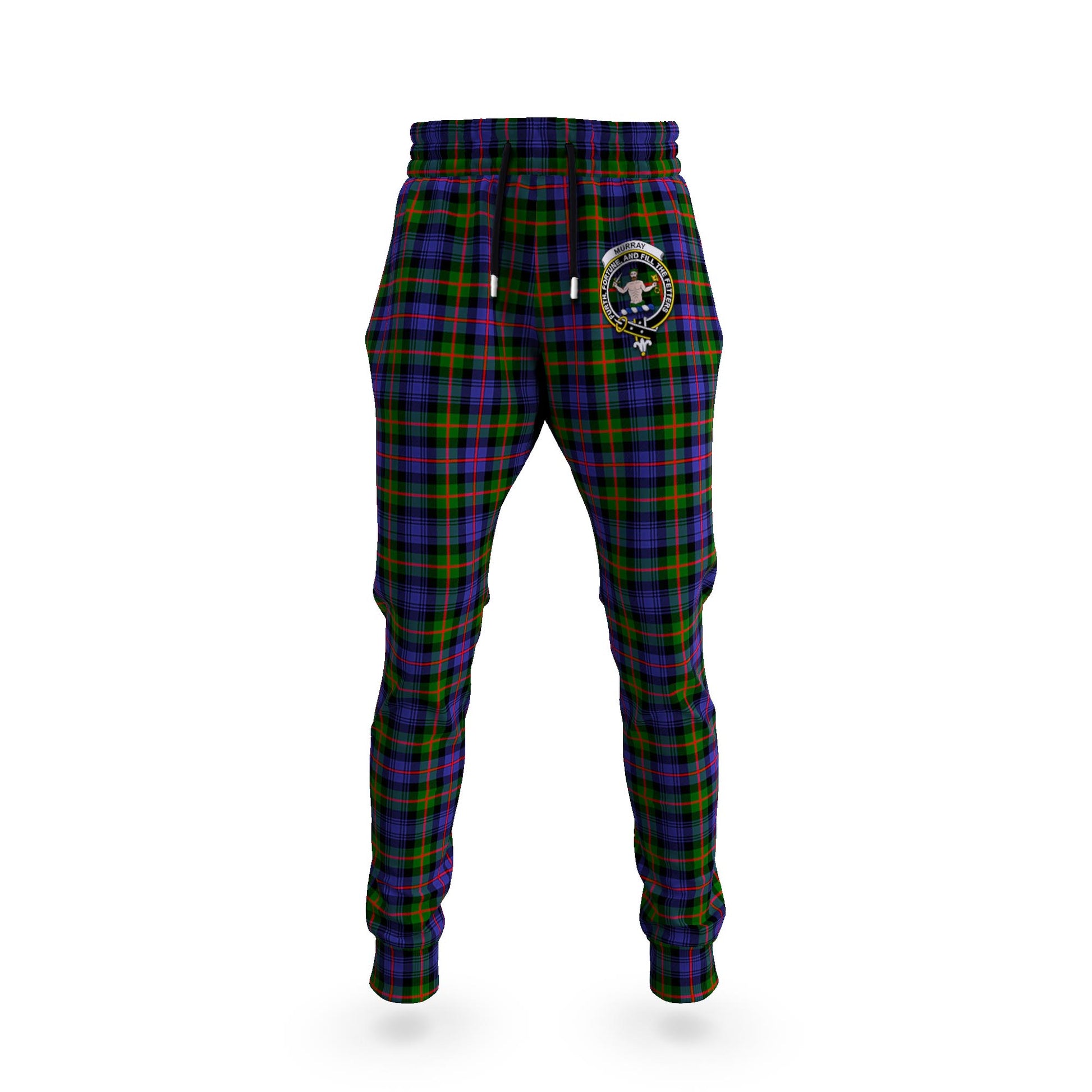 Murray of Atholl Modern Tartan Joggers Pants with Family Crest 5XL - Tartan Vibes Clothing