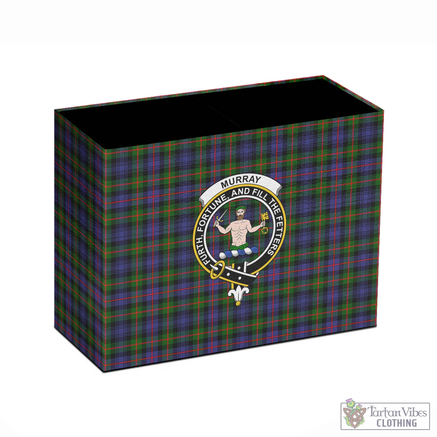 Tartan Vibes Clothing Murray of Atholl Modern Tartan Pen Holder with Family Crest