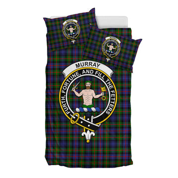 Murray of Atholl Modern Tartan Bedding Set with Family Crest