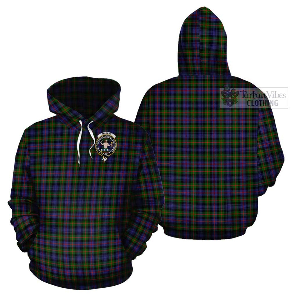 Murray of Atholl Modern Tartan Cotton Hoodie with Family Crest Pullover Hoodie - Tartan Vibes Clothing