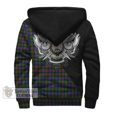 Murray of Atholl Modern Tartan Sherpa Hoodie with Family Crest and Military Logo Style