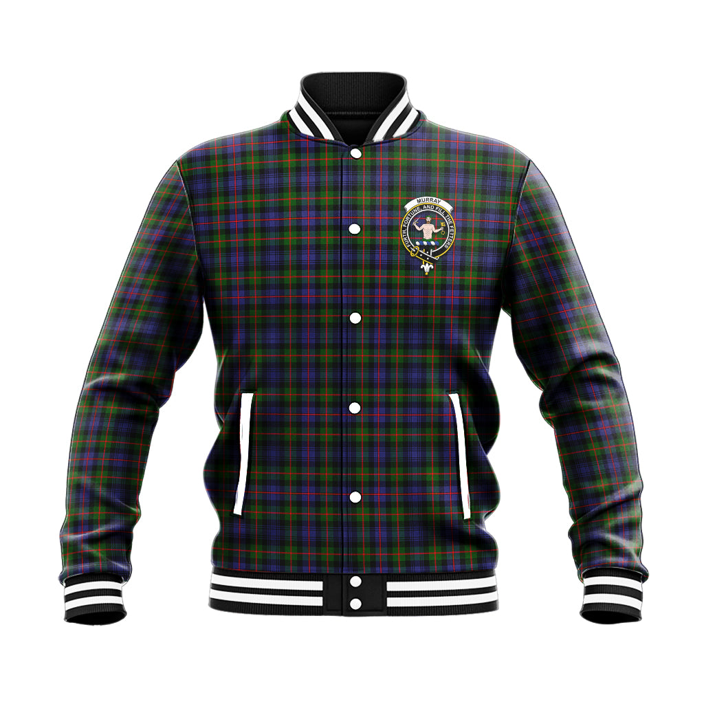 Murray of Atholl Modern Tartan Baseball Jacket with Family Crest - Tartan Vibes Clothing