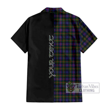 Murray of Atholl Modern Tartan Short Sleeve Button Shirt with Family Crest and Half Of Me Style