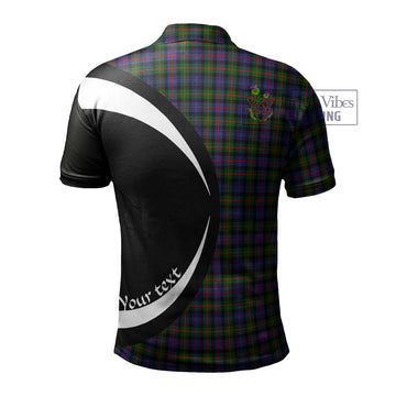 Murray of Atholl Modern Tartan Men's Polo Shirt with Family Crest Circle Style