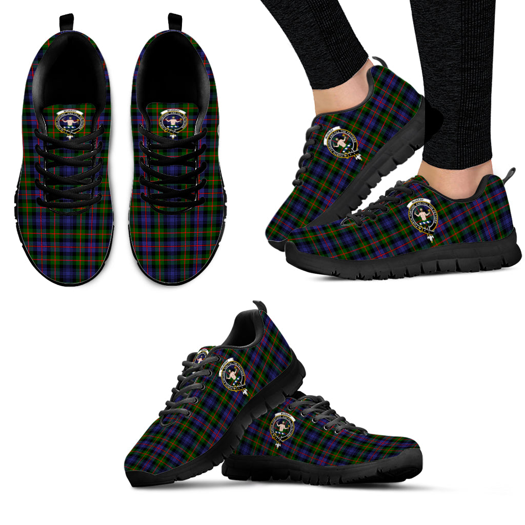 Murray of Atholl Modern Tartan Sneakers with Family Crest - Tartan Vibes Clothing