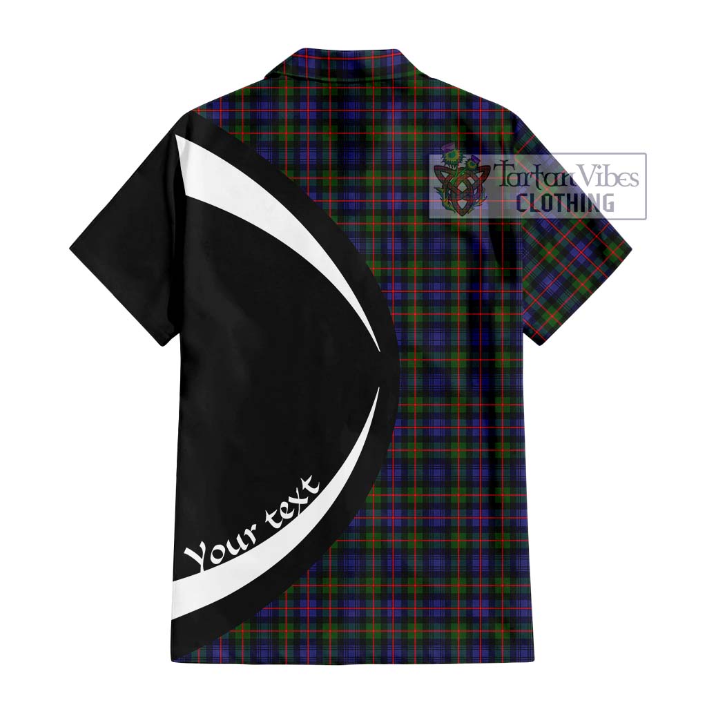 Murray of Atholl Modern Tartan Short Sleeve Button Up with Family Crest Circle Style - Tartan Vibes Clothing