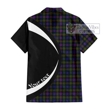 Murray of Atholl Modern Tartan Short Sleeve Button Up with Family Crest Circle Style