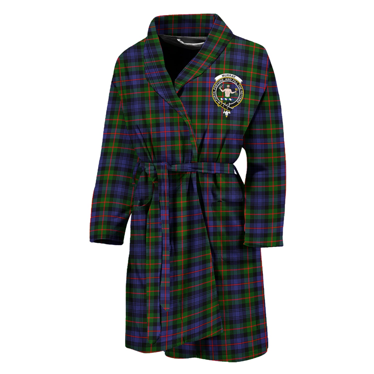 Murray of Atholl Modern Tartan Bathrobe with Family Crest Unisex M - Tartan Vibes Clothing