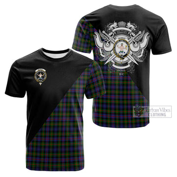 Murray of Atholl Modern Tartan Cotton T-shirt with Family Crest and Military Logo Style