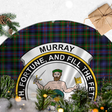 Murray of Atholl Modern Tartan Christmas Tree Skirt with Family Crest