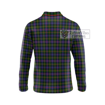 Murray of Atholl Modern Tartan Long Sleeve Polo Shirt with Family Crest DNA In Me Style