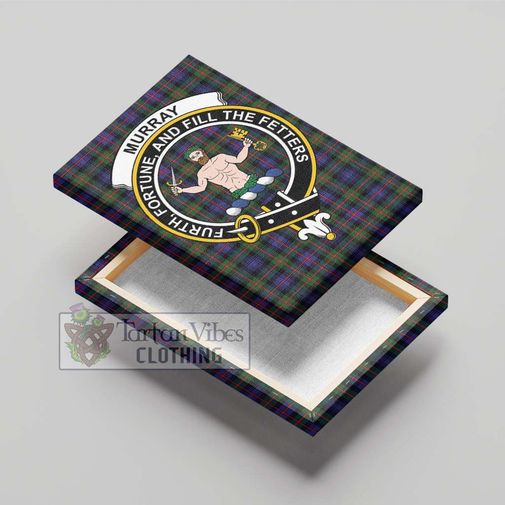 Murray of Atholl Modern Tartan Canvas Print Wall Art with Family Crest - Tartan Vibes Clothing