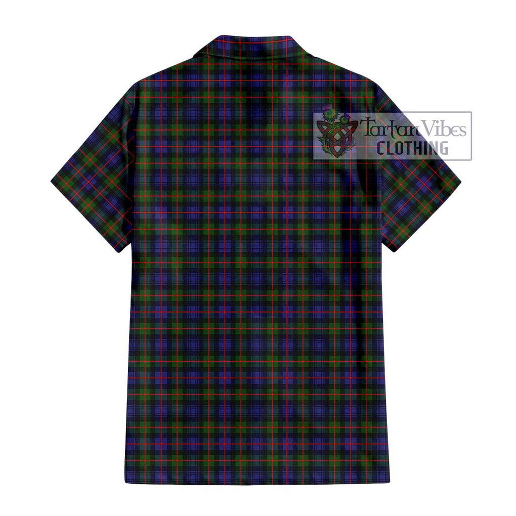 Murray of Atholl Modern Tartan Short Sleeve Button Shirt with Family Crest DNA In Me Style - Tartanvibesclothing Shop