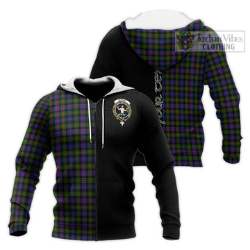 Murray of Atholl Modern Tartan Knitted Hoodie with Family Crest and Half Of Me Style