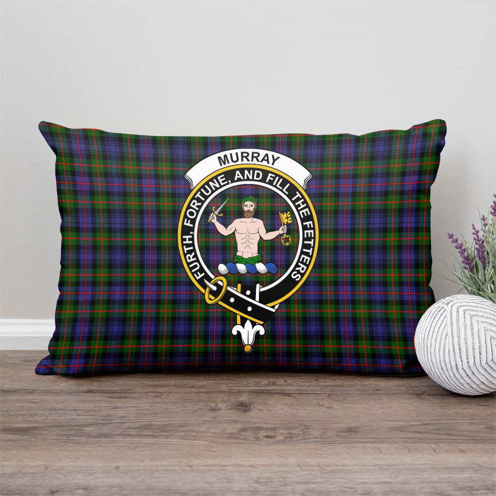 Murray of Atholl Modern Tartan Pillow Cover with Family Crest Rectangle Pillow Cover - Tartanvibesclothing