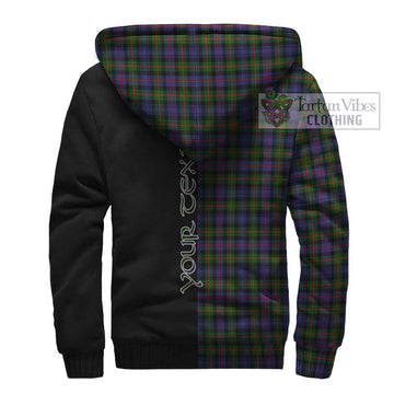 Murray of Atholl Modern Tartan Sherpa Hoodie with Family Crest and Half Of Me Style