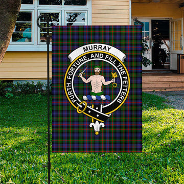 Murray of Atholl Modern Tartan Flag with Family Crest