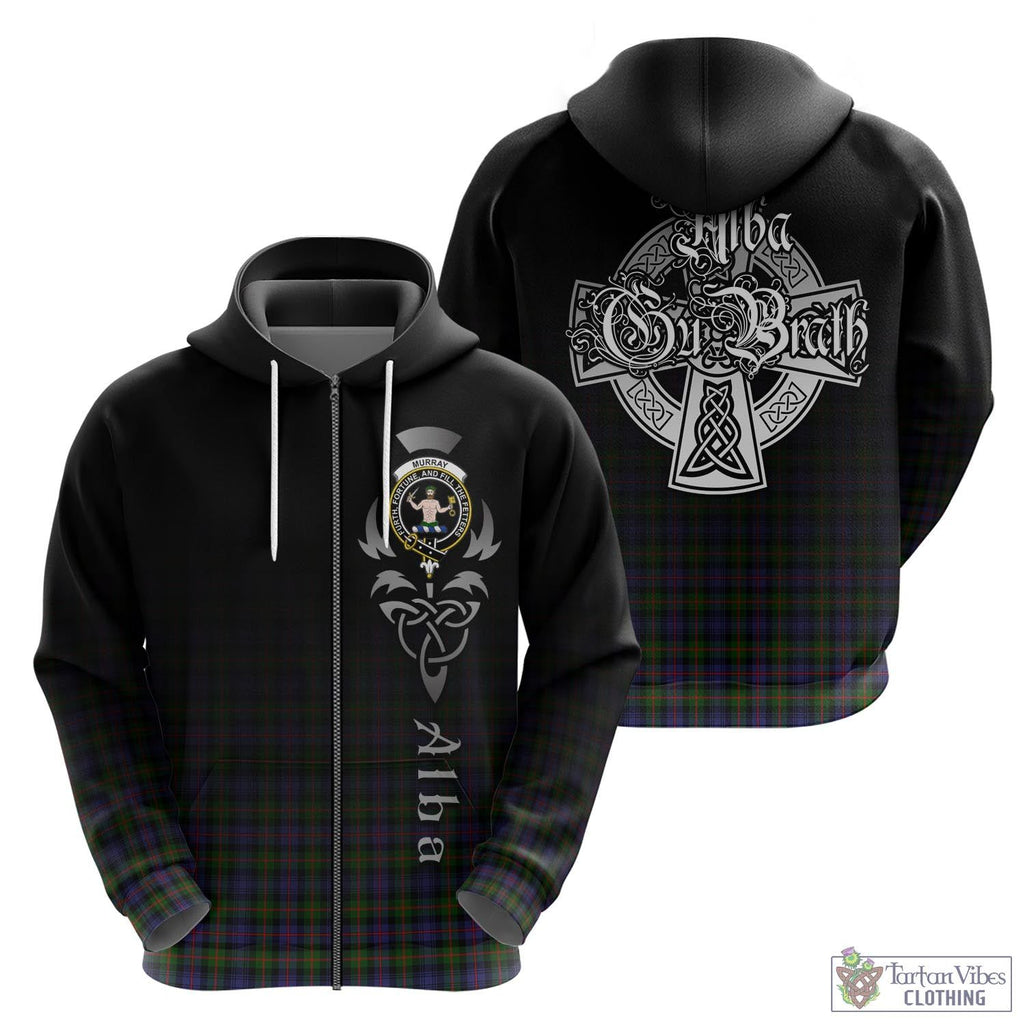 Tartan Vibes Clothing Murray of Atholl Modern Tartan Hoodie Featuring Alba Gu Brath Family Crest Celtic Inspired