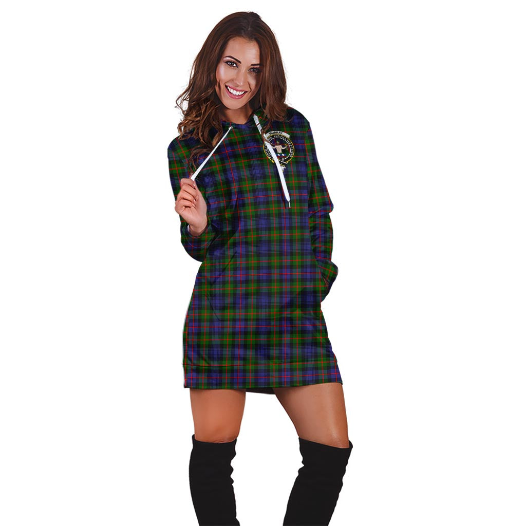 Murray of Atholl Modern Tartan Hoodie Dress with Family Crest - Tartan Vibes Clothing