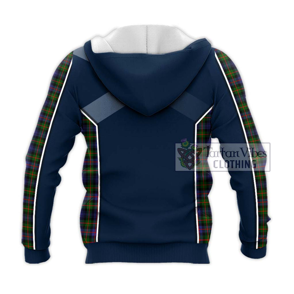 Murray of Atholl Modern Tartan Knitted Hoodie with Family Crest and Lion Rampant Vibes Sport Style - Tartan Vibes Clothing