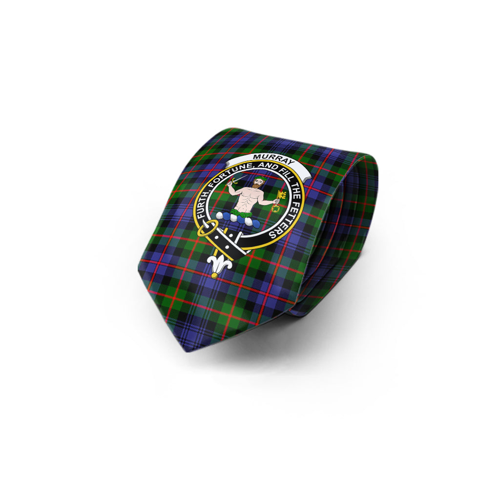 Murray of Atholl Modern Tartan Classic Necktie with Family Crest - Tartan Vibes Clothing