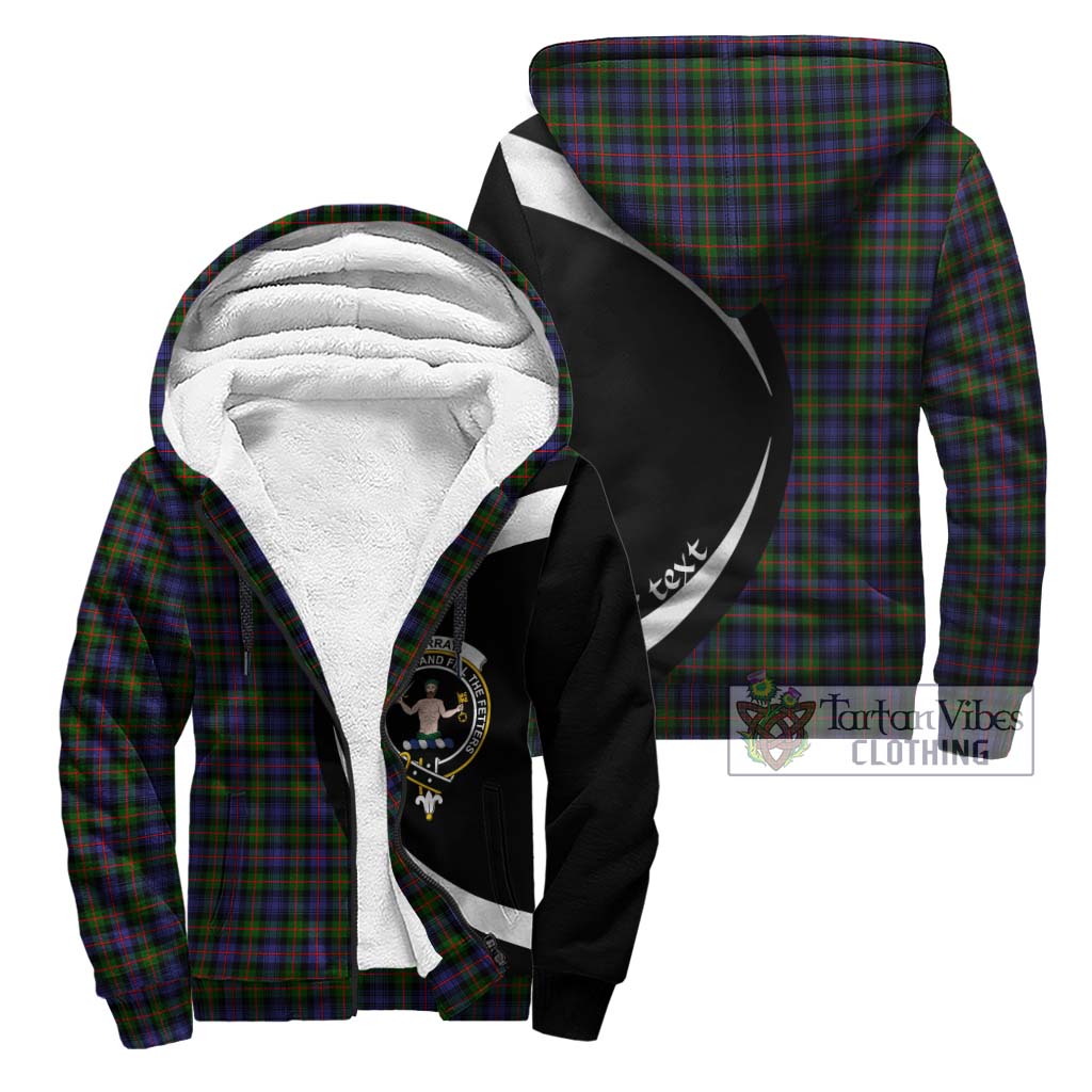 Murray of Atholl Modern Tartan Sherpa Hoodie with Family Crest Circle Style Unisex - Tartan Vibes Clothing