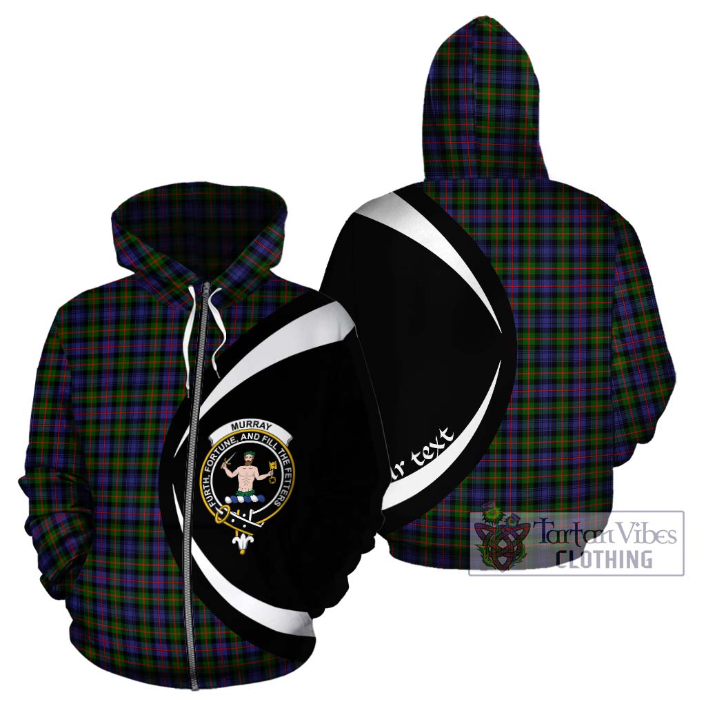 Tartan Vibes Clothing Murray of Atholl Modern Tartan Hoodie with Family Crest Circle Style