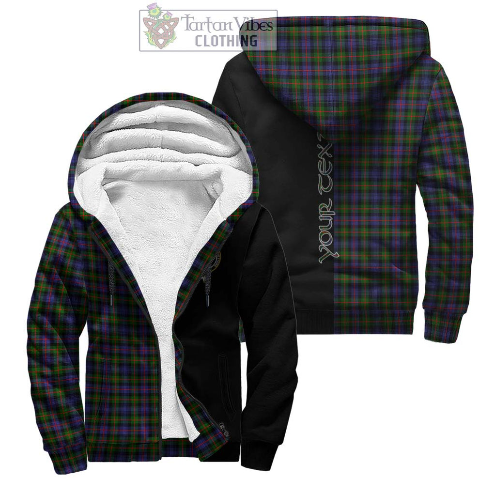 Murray of Atholl Modern Tartan Sherpa Hoodie with Family Crest and Half Of Me Style Unisex - Tartanvibesclothing Shop