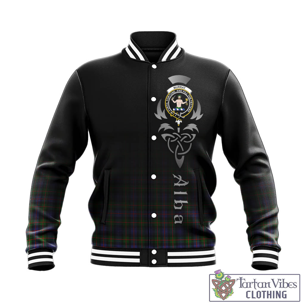 Tartan Vibes Clothing Murray of Atholl Modern Tartan Baseball Jacket Featuring Alba Gu Brath Family Crest Celtic Inspired