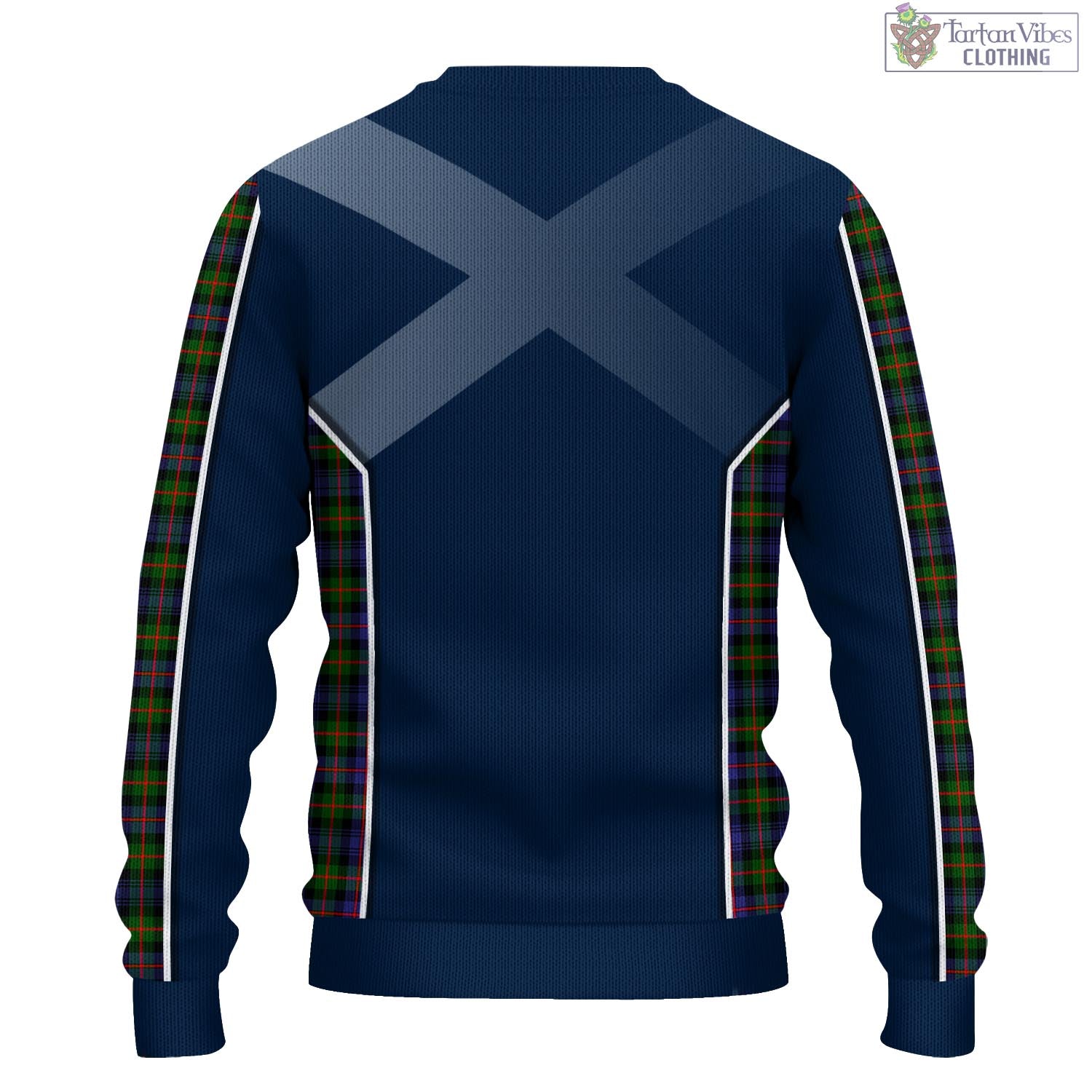 Tartan Vibes Clothing Murray of Atholl Modern Tartan Knitted Sweatshirt with Family Crest and Scottish Thistle Vibes Sport Style