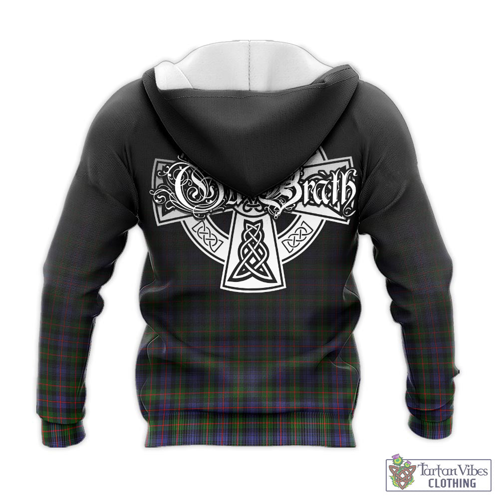 Tartan Vibes Clothing Murray of Atholl Modern Tartan Knitted Hoodie Featuring Alba Gu Brath Family Crest Celtic Inspired