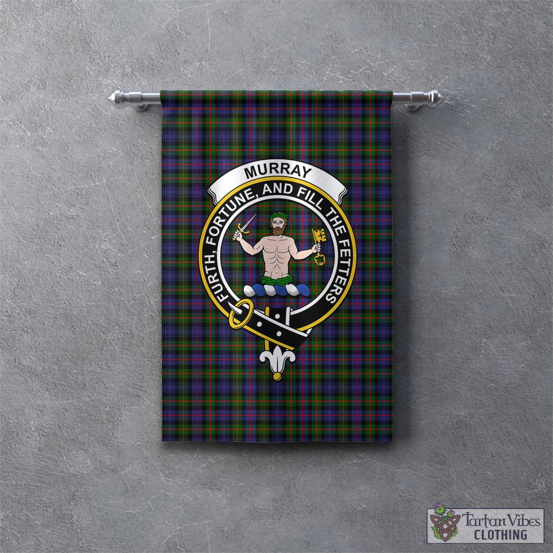 Tartan Vibes Clothing Murray of Atholl Modern Tartan Gonfalon, Tartan Banner with Family Crest