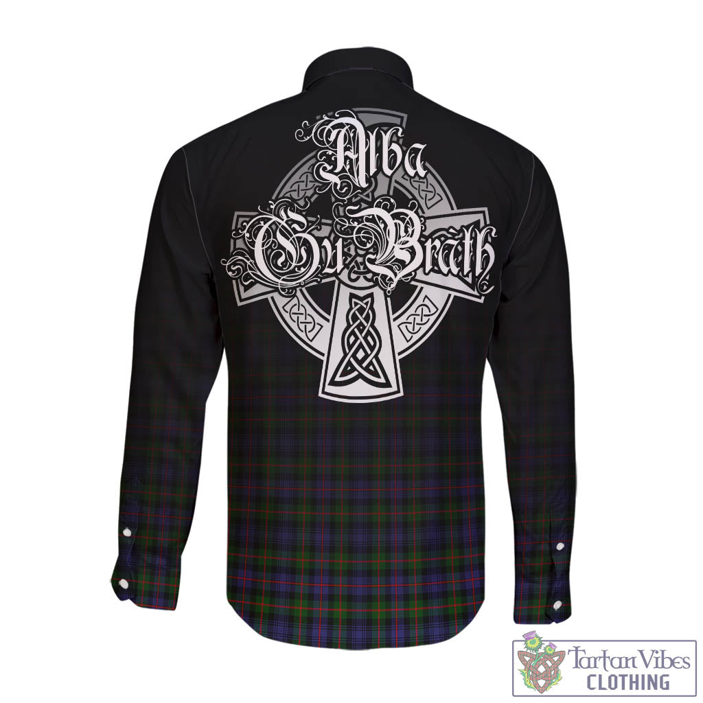 Tartan Vibes Clothing Murray of Atholl Modern Tartan Long Sleeve Button Up Featuring Alba Gu Brath Family Crest Celtic Inspired