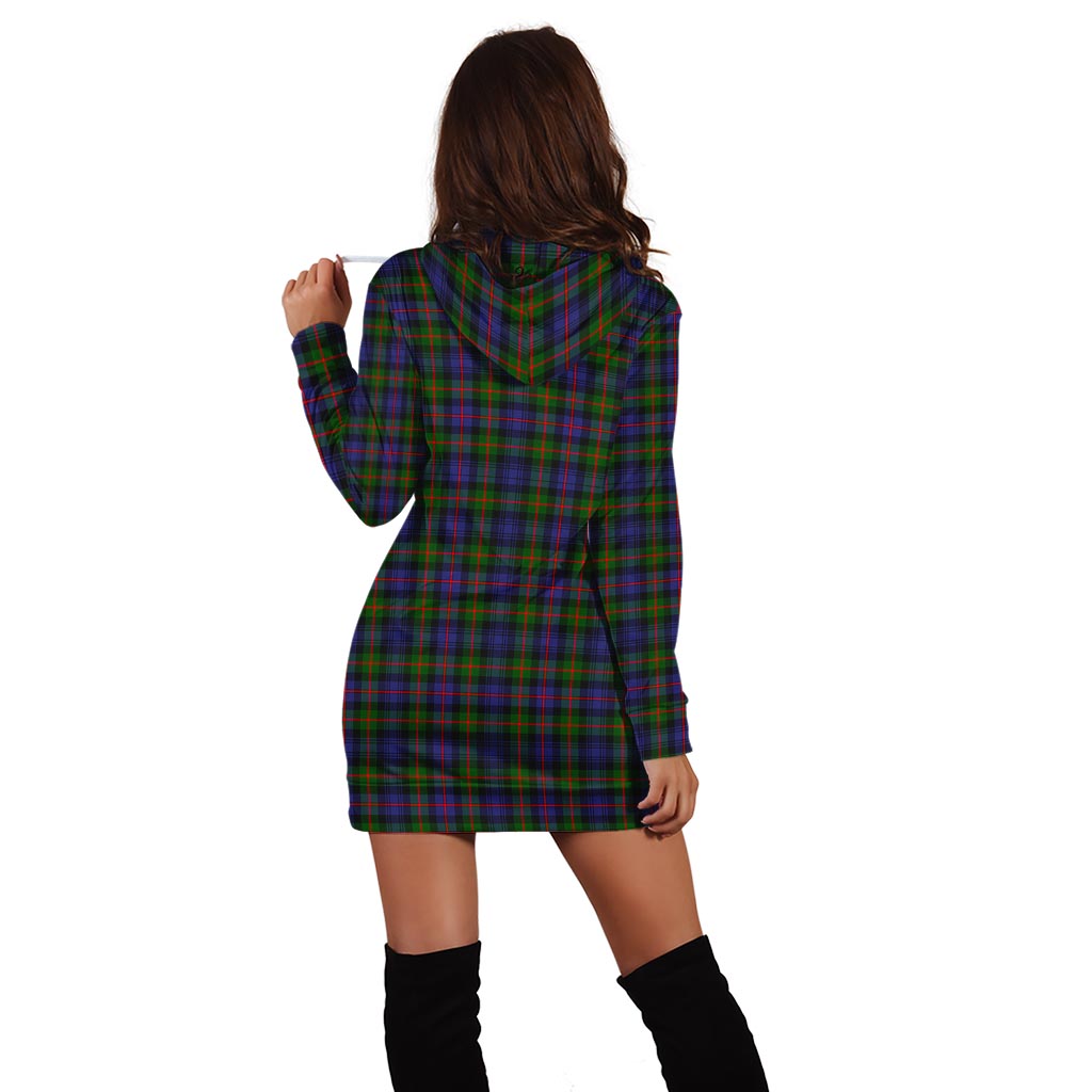 Murray of Atholl Modern Tartan Hoodie Dress with Family Crest - Tartan Vibes Clothing