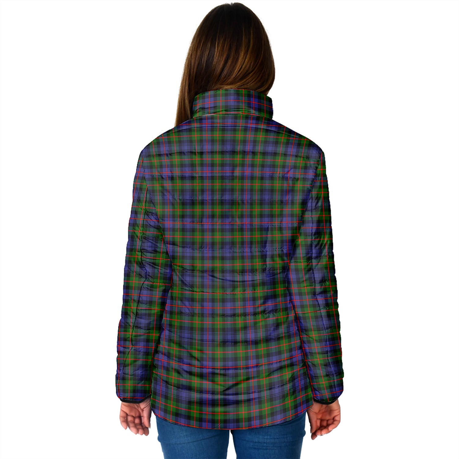 Murray of Atholl Modern Tartan Padded Jacket with Family Crest - Tartan Vibes Clothing