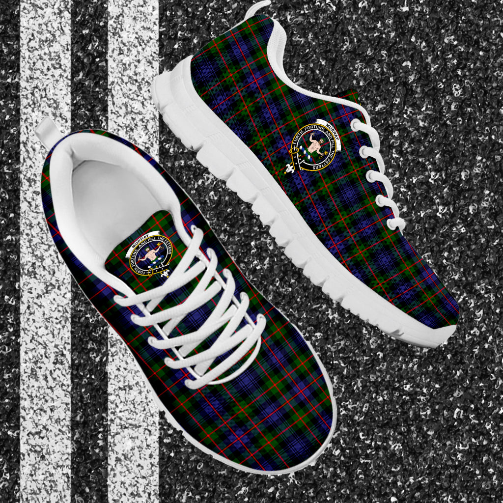 Murray of Atholl Modern Tartan Sneakers with Family Crest - Tartan Vibes Clothing