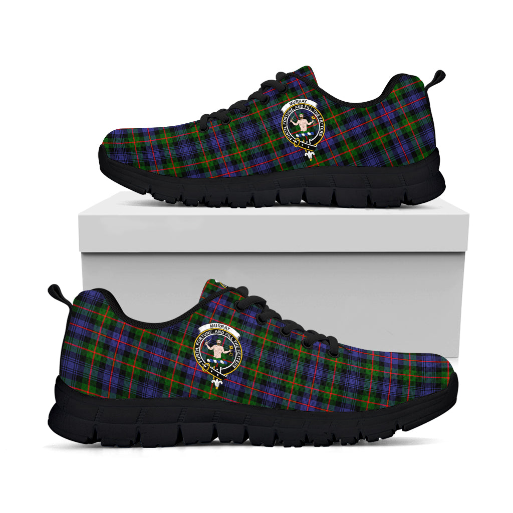 Murray of Atholl Modern Tartan Sneakers with Family Crest - Tartan Vibes Clothing