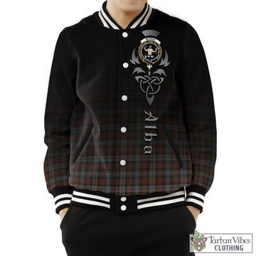 Murray of Atholl Weathered Tartan Baseball Jacket Featuring Alba Gu Brath Family Crest Celtic Inspired