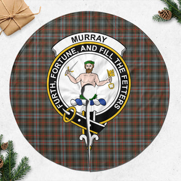 Murray of Atholl Weathered Tartan Christmas Tree Skirt with Family Crest