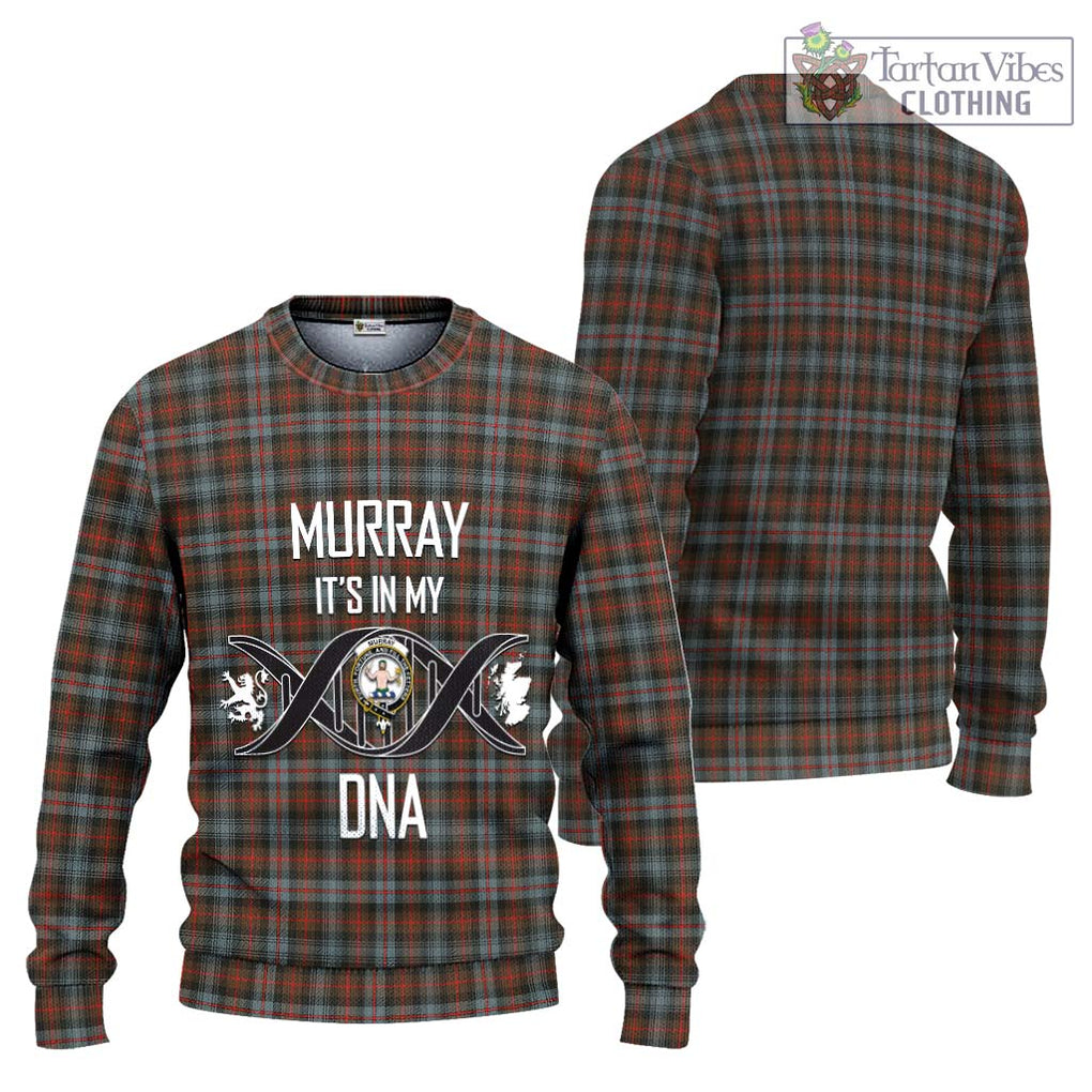 Murray of Atholl Weathered Tartan Knitted Sweater with Family Crest DNA In Me Style Unisex - Tartanvibesclothing Shop