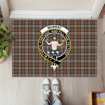 Murray of Atholl Weathered Tartan Door Mat with Family Crest