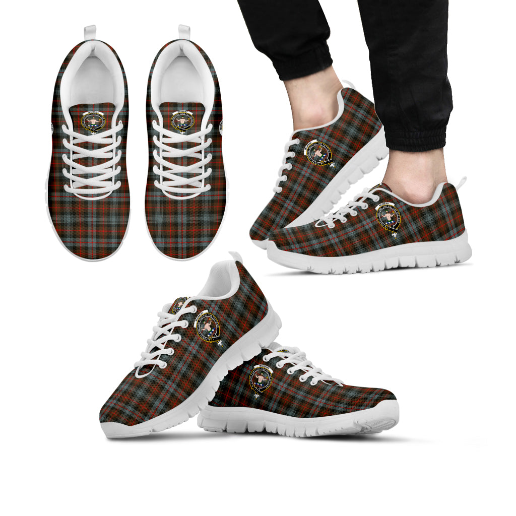 Murray of Atholl Weathered Tartan Sneakers with Family Crest Kid's Sneakers - Tartan Vibes Clothing