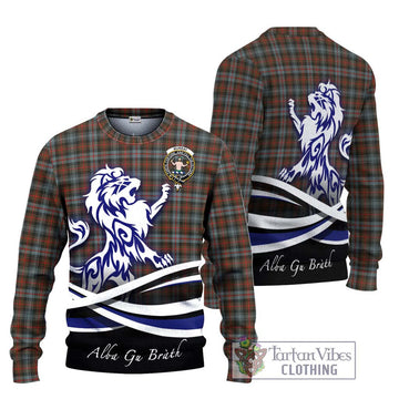 Murray of Atholl Weathered Tartan Ugly Sweater with Alba Gu Brath Regal Lion Emblem