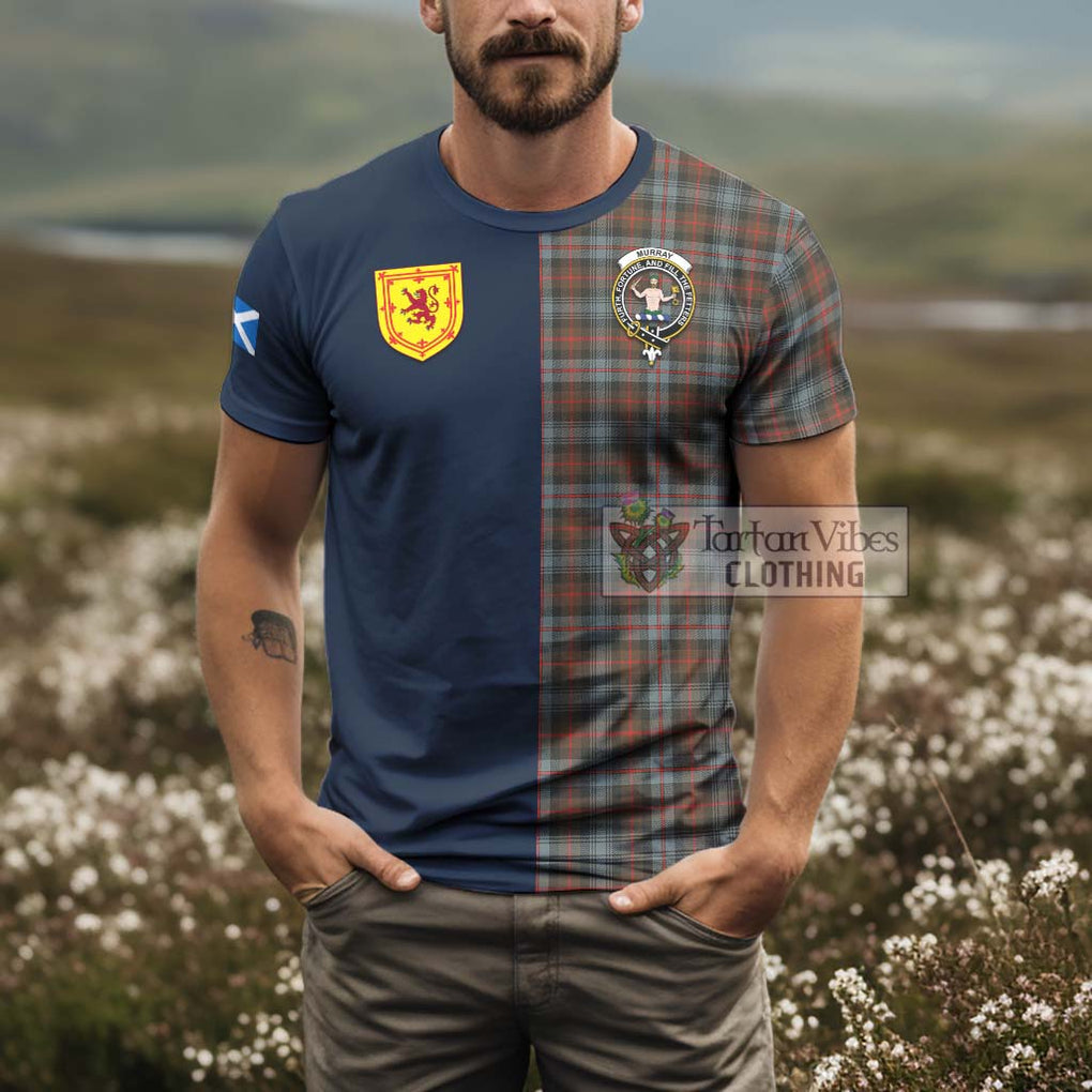 Tartan Vibes Clothing Murray of Atholl Weathered Tartan T-Shirt Alba with Scottish Lion Royal Arm Half Style