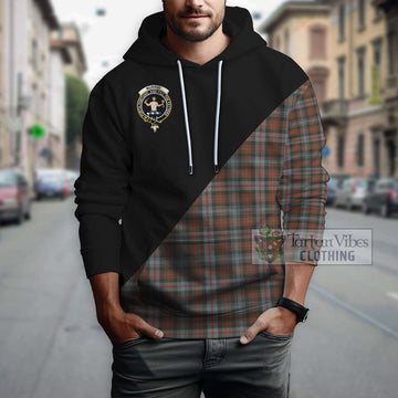 Murray of Atholl Weathered Tartan Hoodie with Family Crest and Military Logo Style