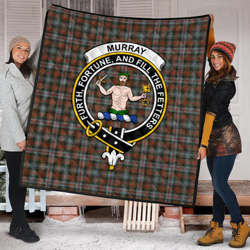 Murray of Atholl Weathered Tartan Quilt with Family Crest