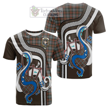 Murray of Atholl Weathered Tartan Cotton T-shirt with Epic Bagpipe Style